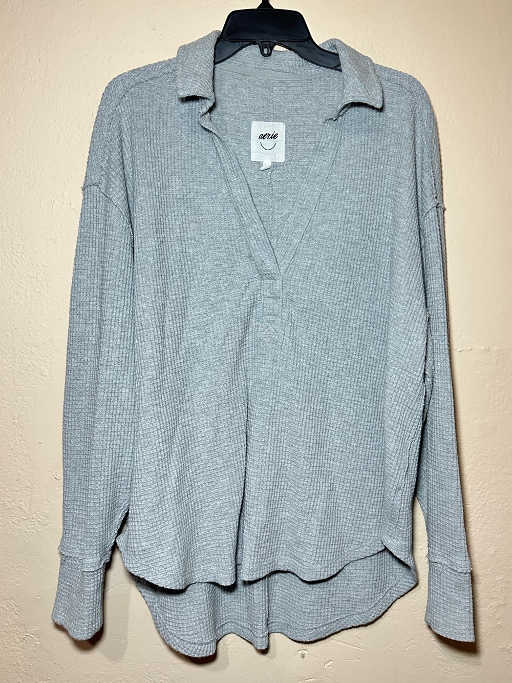 Aerie Waffle Knit Polo Shirt